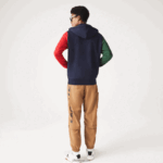 Lacoste סווטשירט קפוצ'ון עם רוכסן בהתאמה קלאסית DZ4D0D1080 כחול כהה ירוק אדום צהוב my2 גברים - Image 3