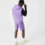 Lacoste סווטשירט קפוצ'ון עם רוכסן בהתאמה קלאסית DZ4D0D1082 סגול שחור לבן כחול 896 גברים - Image 3