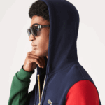 Lacoste סווטשירט קפוצ'ון עם רוכסן בהתאמה קלאסית DZ4D0D1080 כחול כהה ירוק אדום צהוב my2 גברים - Image 5