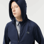 Lacoste סווטשירט קפוצ'ון עם רוכסן ספורטיבי עם צווארון גבוה DZ4D0D335 כחול שי גברים - Image 2