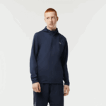 Lacoste סווטשירט קפוצ'ון עם רוכסן ספורטיבי עם צווארון גבוה DZ4D0D335 כחול שי גברים