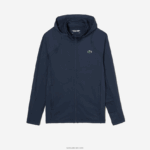 Lacoste סווטשירט קפוצ'ון עם רוכסן ספורטיבי עם צווארון גבוה DZ4D0D335 כחול שי גברים - Image 4