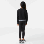 Lacoste סווטשירט קצר להקה מודפס DZ4D0D3206 שחור 031 בנות - Image 3
