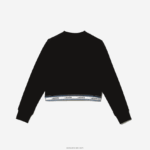 Lacoste סווטשירט קצר להקה מודפס DZ4D0D3206 שחור 031 בנות - Image 5