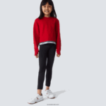 Lacoste סווטשירט קצר להקה מודפס DZ4D0D3207 אדום 240 בנות - Image 2