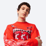 Lacoste סווטשירט רופף בגזרת כותנה DZ4D0D327 כתום 02k גברים - Image 2