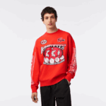 Lacoste סווטשירט רופף בגזרת כותנה DZ4D0D327 כתום 02k גברים