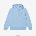 Lacoste סווטשירט תערובת כותנה עם קפוצ'ון בגזרה רופפת DZ4D0D2528 כחול hbp נשים - Image 4