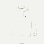 Lacoste סווטשירט תערובת כותנה עם קפוצ'ון בגזרה רופפת DZ4D0D2529 לבן 70V נשים - Image 4