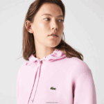 Lacoste סווטשירט תערובת כותנה עם קפוצ'ון בגזרה רופפת DZ4D0D2530 ורוד z4h נשים - Image 4