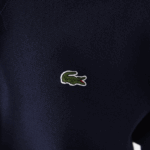 Lacoste סווטשירט תערובת כותנה עם קפוצ'ון בגזרה רופפת DZ4D0D2527 כחול כהה 166 נשים - Image 5