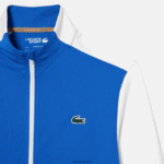 Lacoste סווטשירט ripstop עם רוכסן טניס DZ4D0D339 כחול לבן כחול ag1 גברים - Image 3