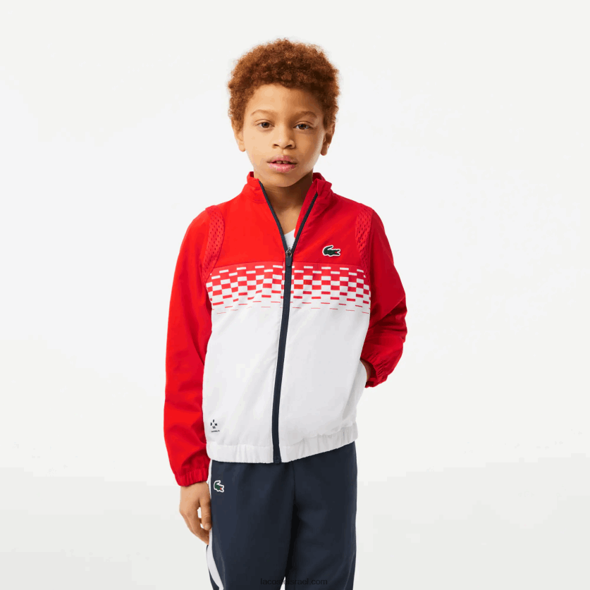 Lacoste סט טניס x daniil medvedev ג'וגר DZ4D0D3043 אדום לבן כחול cf1 בנים - Image 2