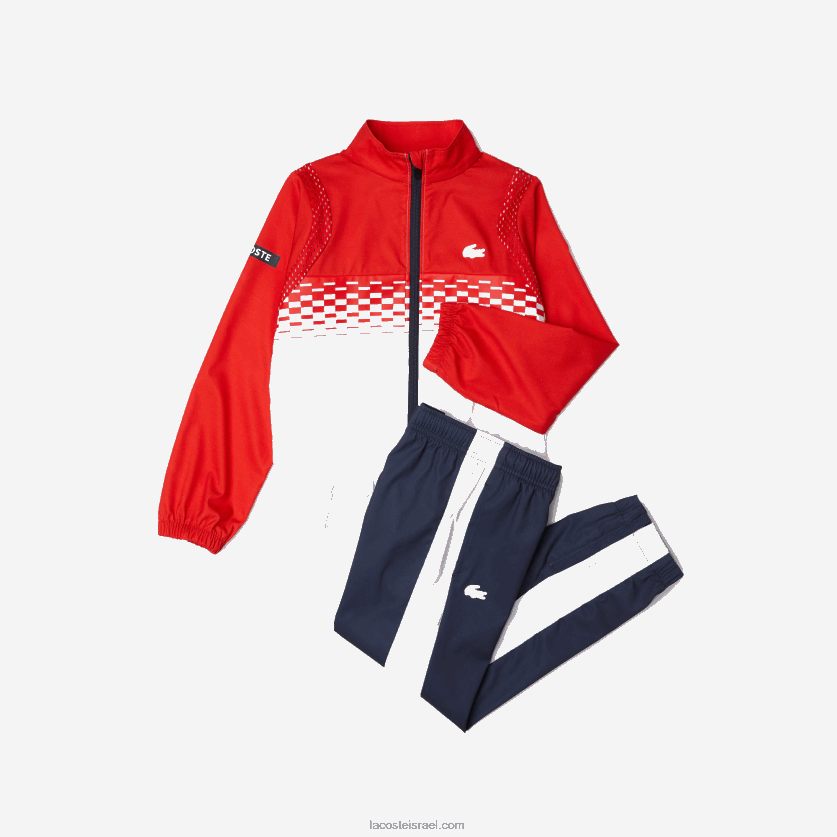 Lacoste סט טניס x daniil medvedev ג'וגר DZ4D0D3043 אדום לבן כחול cf1 בנים - Image 5