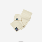 Lacoste סט מתנה של כיפה וצעיף מצמר מצולע DZ4D0D1690 לבן xfj נשים - Image 2