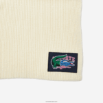 Lacoste סט מתנה של כיפה וצעיף מצמר מצולע DZ4D0D1690 לבן xfj נשים - Image 4