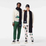 Lacoste סט מתנה של כיפה וצעיף מצמר מצולע DZ4D0D1691 כחול כהה 166 נשים