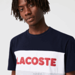 Lacoste סט פיג'מה ארוכה מכותנה מתיחה קולורבלוק DZ4D0D1510 אפור סיני נייבי לבן אדום 4ty גברים - Image 2