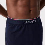Lacoste סט פיג'מה ארוכה מכותנה מתיחה קולורבלוק DZ4D0D1510 אפור סיני נייבי לבן אדום 4ty גברים - Image 6