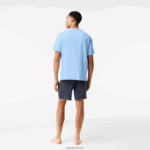 Lacoste סט פיג'מה קצר לוגו קטיפה DZ4D0D1622 כחול חאקי ירוק אפור כהה 8z0 גברים - Image 3