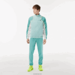 Lacoste סט ריצוף טניס עם צוואר גבוה DZ4D0D27 ירוק בהיר לבן צהוב שיה גברים