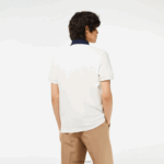 Lacoste סמארט פריז כותנה אורגנית פיקה פולו DZ4D0D194 לבן כחול כהה ev0 גברים - Image 3