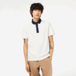 Lacoste סמארט פריז כותנה אורגנית פיקה פולו DZ4D0D194 לבן כחול כהה ev0 גברים
