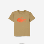 Lacoste ספורט טניס חולצה טכנית אוברסייז קרוקס DZ4D0D3018 כתום בז' vi2 ילדים