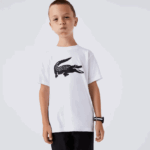 Lacoste ספורט טניס חולצה טכנית אוברסייז קרוקס DZ4D0D3019 לבן שחור au8 ילדים