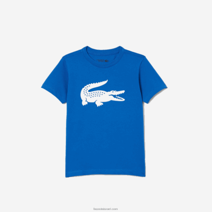 Lacoste ספורט טניס חולצה טכנית אוברסייז קרוקס DZ4D0D3157 כחול לבן לוקס ילדים