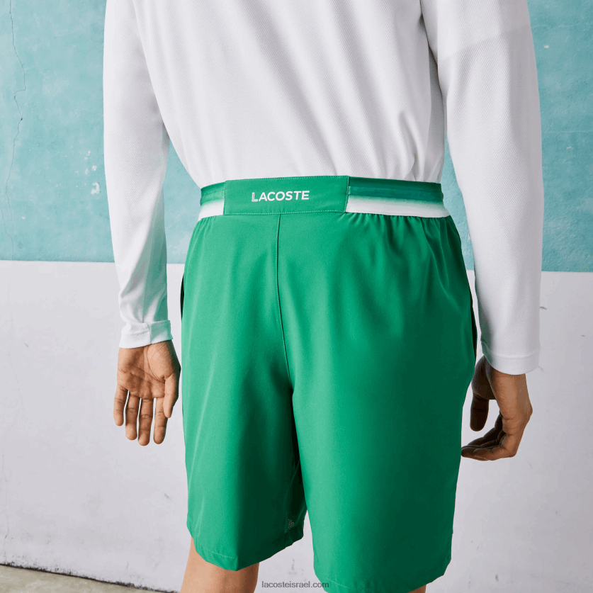 Lacoste ספורט x novak djokovic מכנס סטרץ קל DZ4D0D1534 ירוק ldm גברים - Image 3