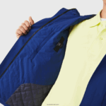 Lacoste פארקה מרופד עמיד במים DZ4D0D1308 כחול bdm גברים - Image 4