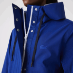 Lacoste פארקה עמיד במים עם ברדס ארוך DZ4D0D2628 כחול bdm נשים - Image 2