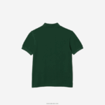 Lacoste פולו בהדפס ניגודיות כותנה אורגנית DZ4D0D3034 ירוק 132 ילדים - Image 2