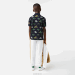 Lacoste פולו בהדפס תנין באפקט קומי DZ4D0D2955 כחול כהה 166 ילדים - Image 3
