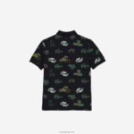 Lacoste פולו בהדפס תנין באפקט קומי DZ4D0D2955 כחול כהה 166 ילדים - Image 6