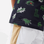 Lacoste פולו בהדפס תנין באפקט קומי DZ4D0D2955 כחול כהה 166 ילדים - Image 9