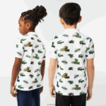 Lacoste פולו בהדפס תנין באפקט קומי DZ4D0D2956 לבן 001 ילדים - Image 3
