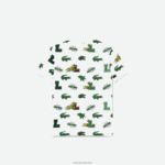 Lacoste פולו בהדפס תנין באפקט קומי DZ4D0D2956 לבן 001 ילדים - Image 6