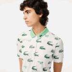 Lacoste פולו בהדפס תנין גולף DZ4D0D2378 לבן ירוק 2p0 נשים - Image 2