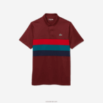 Lacoste פולו גולף טריקולור ספורט DZ4D0D825 בורדו אדום ירוק כחול yjy גברים - Image 5
