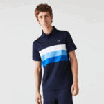 Lacoste פולו גולף טריקולור ספורט DZ4D0D826 כחול כהה לבן zf2 גברים