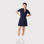 Lacoste פולו גולף מתיחה ספורט נושם DZ4D0D2487 כחול כהה לבן 525 נשים - Image 2