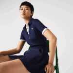 Lacoste פולו גולף מתיחה ספורט נושם DZ4D0D2487 כחול כהה לבן 525 נשים