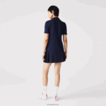 Lacoste פולו גולף מתיחה ספורט נושם DZ4D0D2487 כחול כהה לבן 525 נשים - Image 3
