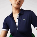 Lacoste פולו גולף מתיחה ספורט נושם DZ4D0D2487 כחול כהה לבן 525 נשים - Image 4