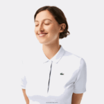 Lacoste פולו גולף מתיחה ספורט נושם DZ4D0D2488 כחול כהה לבן 522 נשים - Image 2