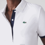 Lacoste פולו גולף מתיחה ספורט נושם DZ4D0D2488 כחול כהה לבן 522 נשים - Image 4