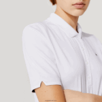 Lacoste פולו גולף מתיחה ספורט נושם DZ4D0D2488 כחול כהה לבן 522 נשים - Image 6