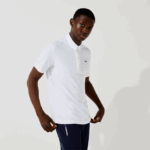 Lacoste פולו גולף נושם במרקם ספורטיבי DZ4D0D69 לבן 001 גברים